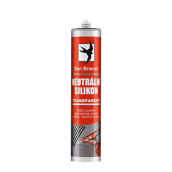 Den Braven - Neutrální silikon, kartuše 280 ml, transparentní
