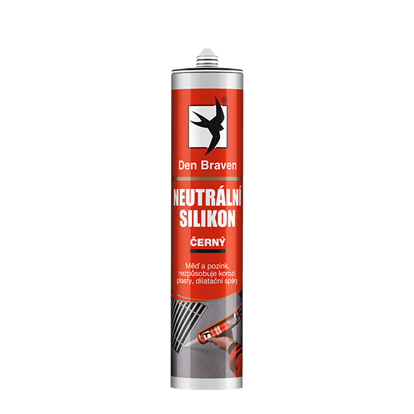 Den Braven - Neutrální silikon, kartuše 280 ml, černý