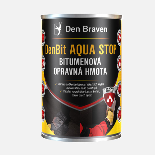 Den Braven - DenBit AQUA STOP Bitumenová opravná hmota, plechovka 3 kg, černý