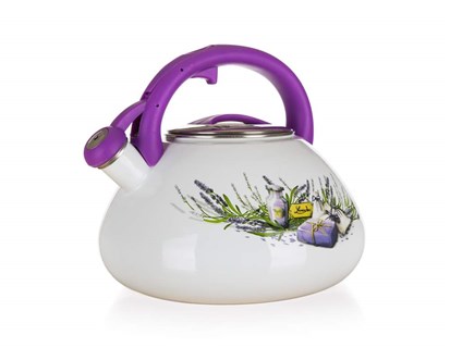 BANQUET Konvice smaltovaná pískací LAVENDER 3 l
