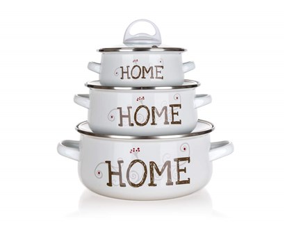 BANQUET Sada smaltovaného nádobí HOME Coll., 6 ks