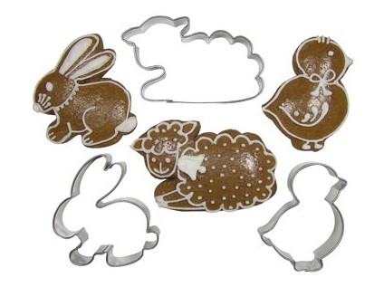 vykraj. cukr. sada velikonoční (KUŘE,OVCE,ZAJÍC) nerez