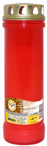 Svíčka parafín s víčkem 60LL červená