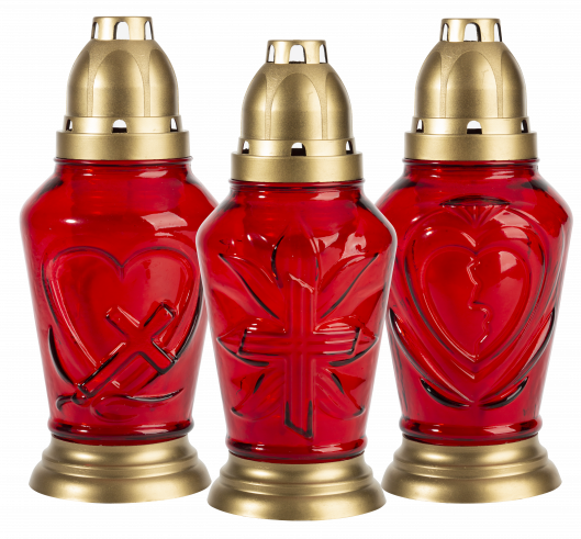 Hřbitovní svíčka 1006 mix červená 030