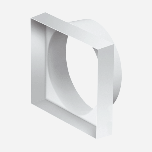 Den Braven - Přechodová tvarovka, průměr 100 mm, 90,5 mm x 90,5 mm, plastová