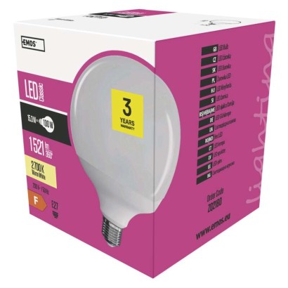 LED žárovka Classic Globe 15,3W E27 teplá bílá