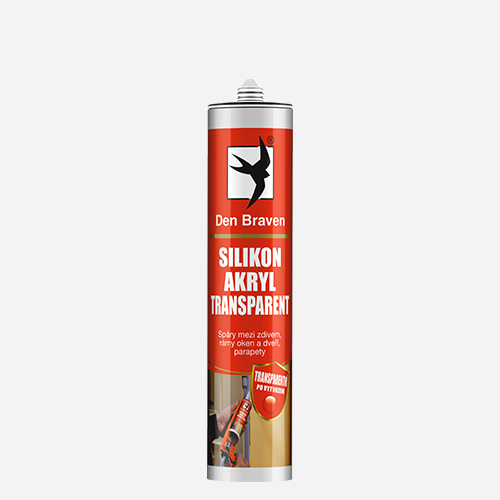 Den Braven - Silikon akrylový tmel, kartuše 280 ml, transparentní