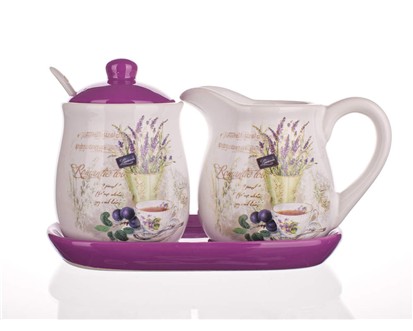 BANQUET Sada mléčenka s cukřenkou LAVENDER, 4 díly,OK