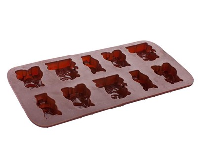 BANQUET Formičky na čokoládu silikonové CULINARIA Brown 20,4 x 10,5 cm, zvířátka