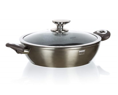 BANQUET Pánev Paella s nepřilnavým povrchem METALLIC PLATINUM 28 x 7,8 cm