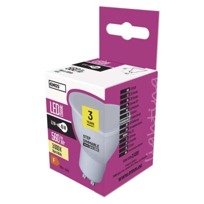 LED žárovka Classic MR16 6,1W GU10 teplá bílá, krokově stmívatelná