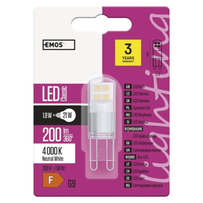 LED žárovka Classic JC 1,9W G9 neutrální bílá 1525736404