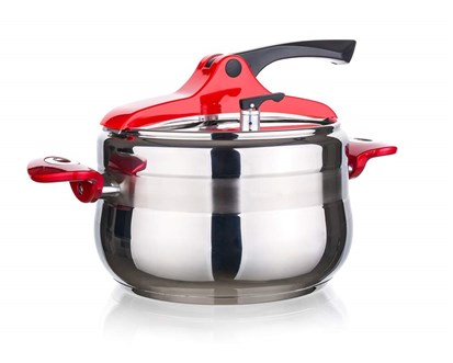 BANQUET Tlakový hrnec GRANDE Red 5 l, tvar belly