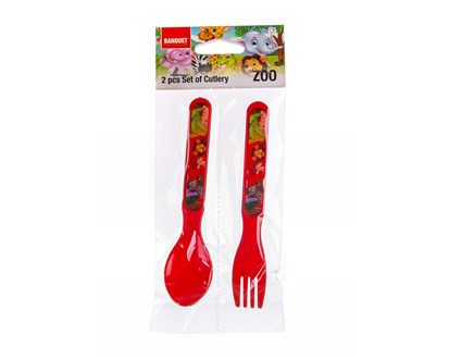 BANQUET Příbor dětský plastový ZOO 13 cm