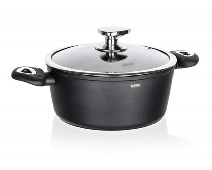 BANQUET Kastrol s nepřilnavým povrchem Matte Dark Grey 28 x 12,5 cm, s poklicí