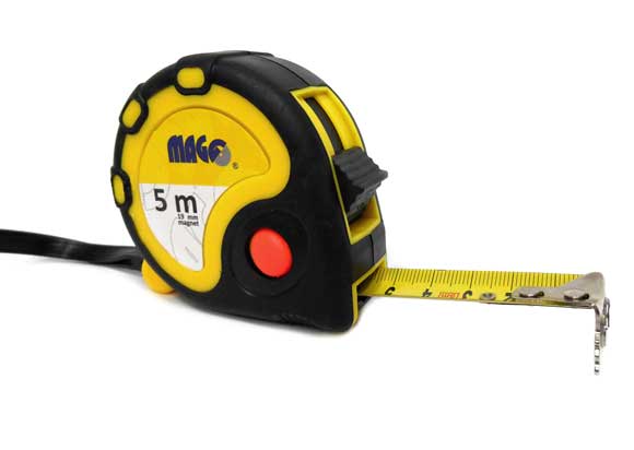 Svinovací metr 5m x 19mm (guma/plast, magnet)