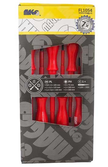 Sada elektro šroubováků (3xPL, 3xPH, 1x zkoušečka) - 7 ks