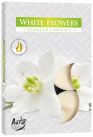 Svíčka čajová 6ks WHITE FLOWERS