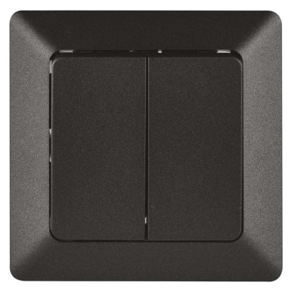 Přepínač dvojitý střídavý č. 6+6, antracit